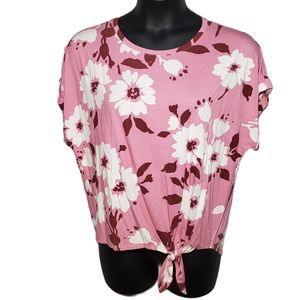 NWT | Agnes & Dora Pink Floral Afternoon Tee